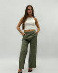Pantaloni in cotone leggero tinta unita