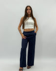 Pantaloni in cotone leggero tinta unita