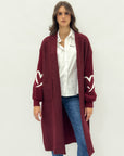 Cardigan lungo in teddy e maglia