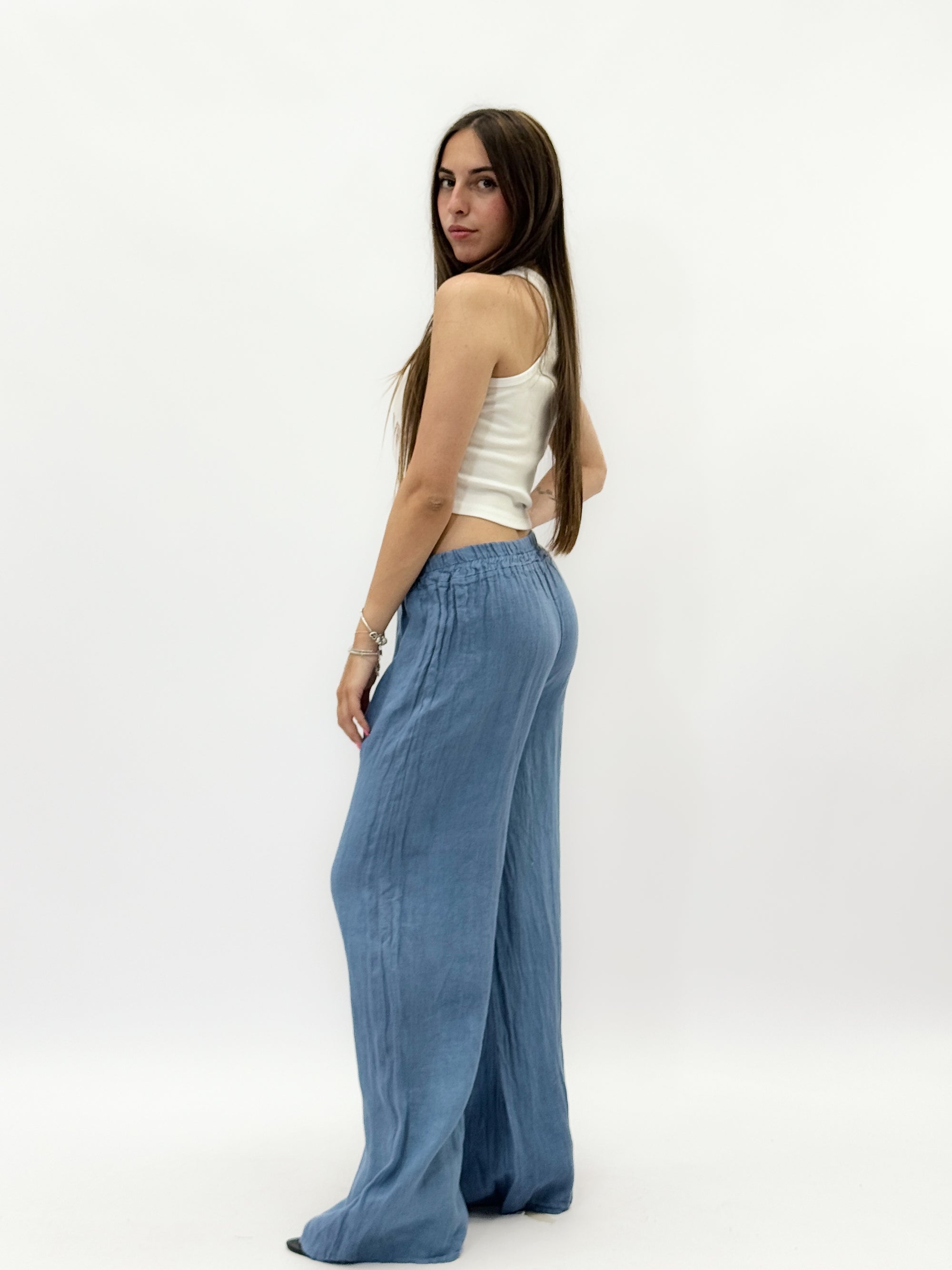 Pantaloni in puro lino