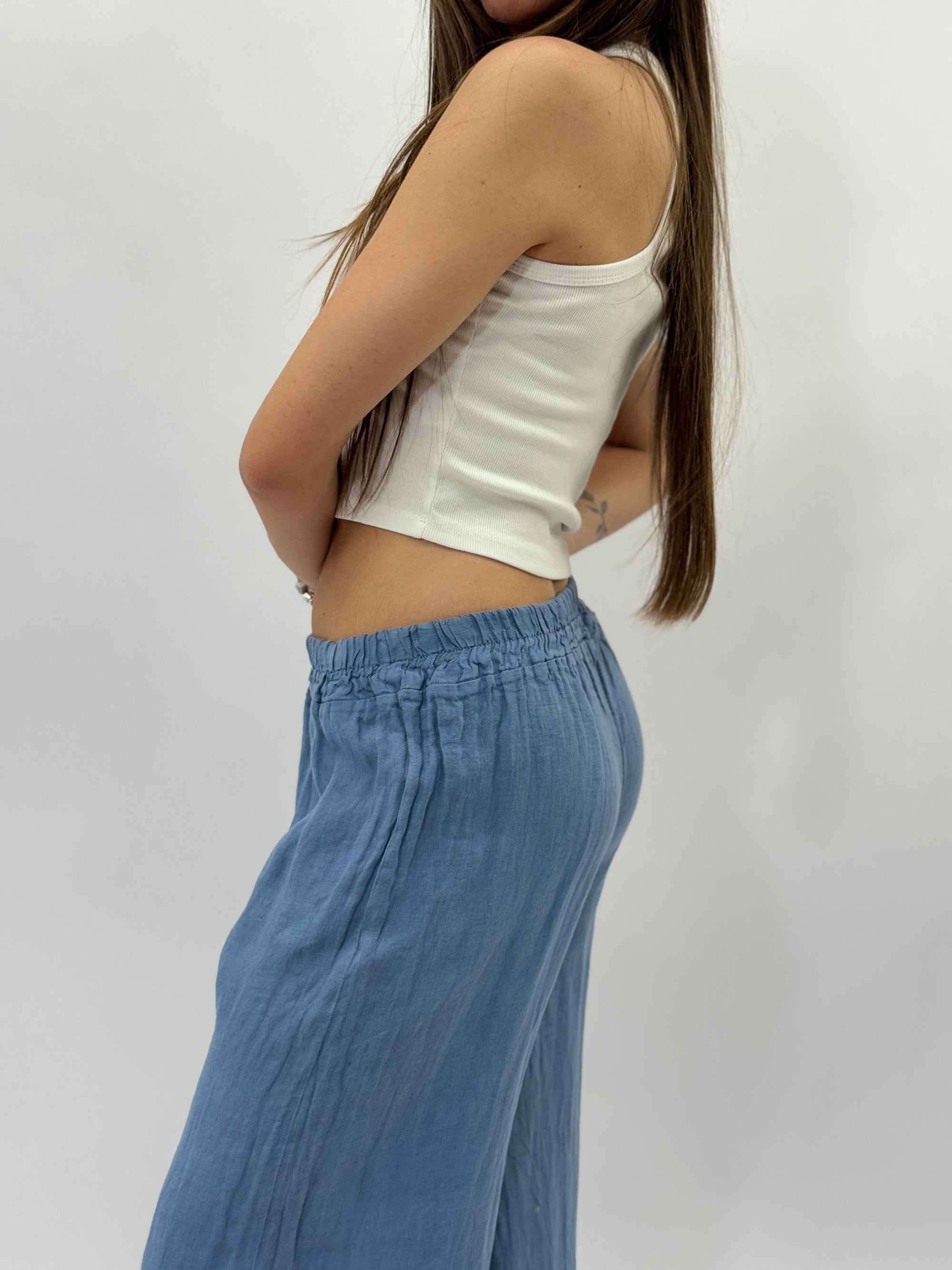 Pantaloni in puro lino