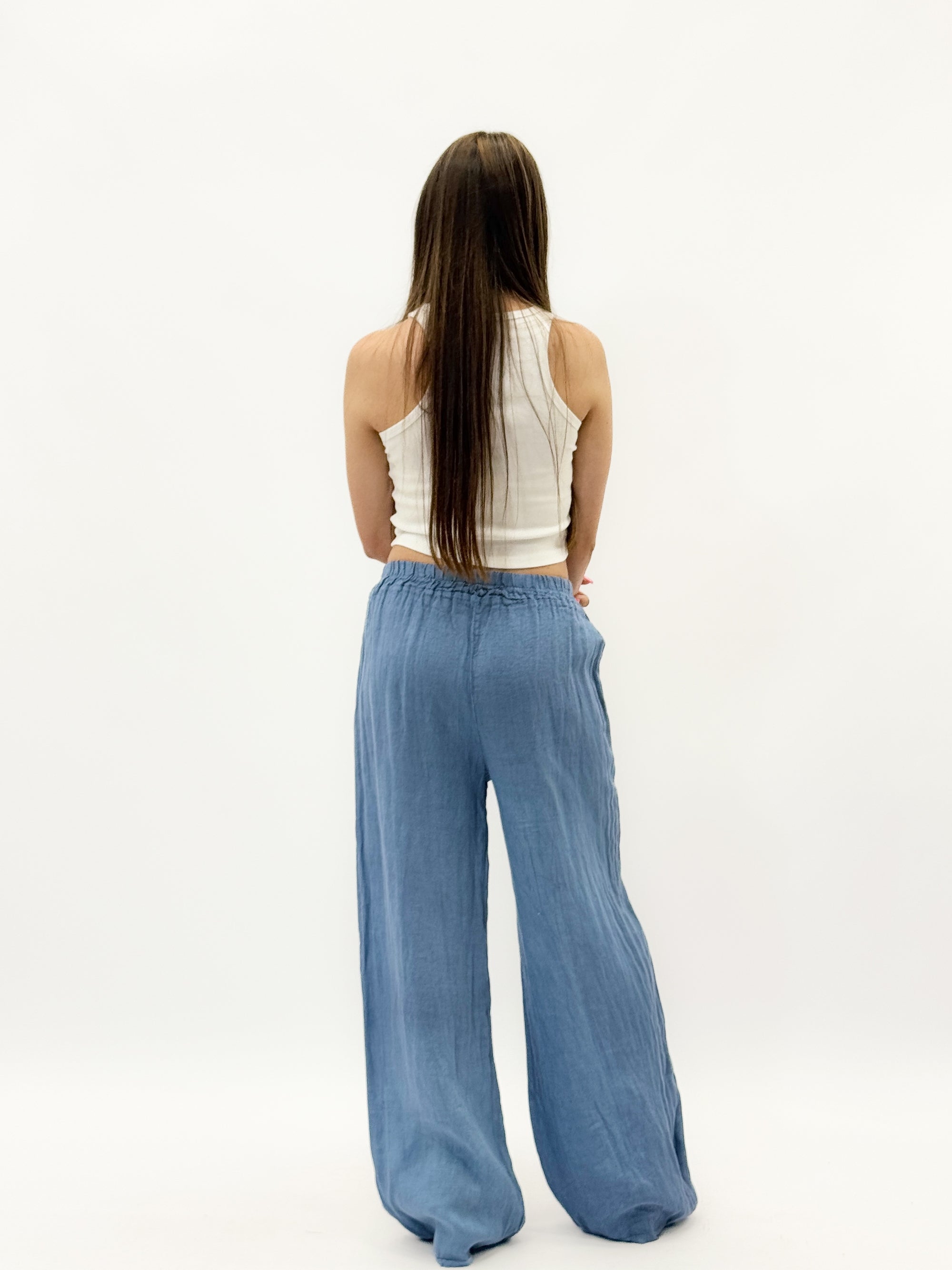 Pantaloni in puro lino