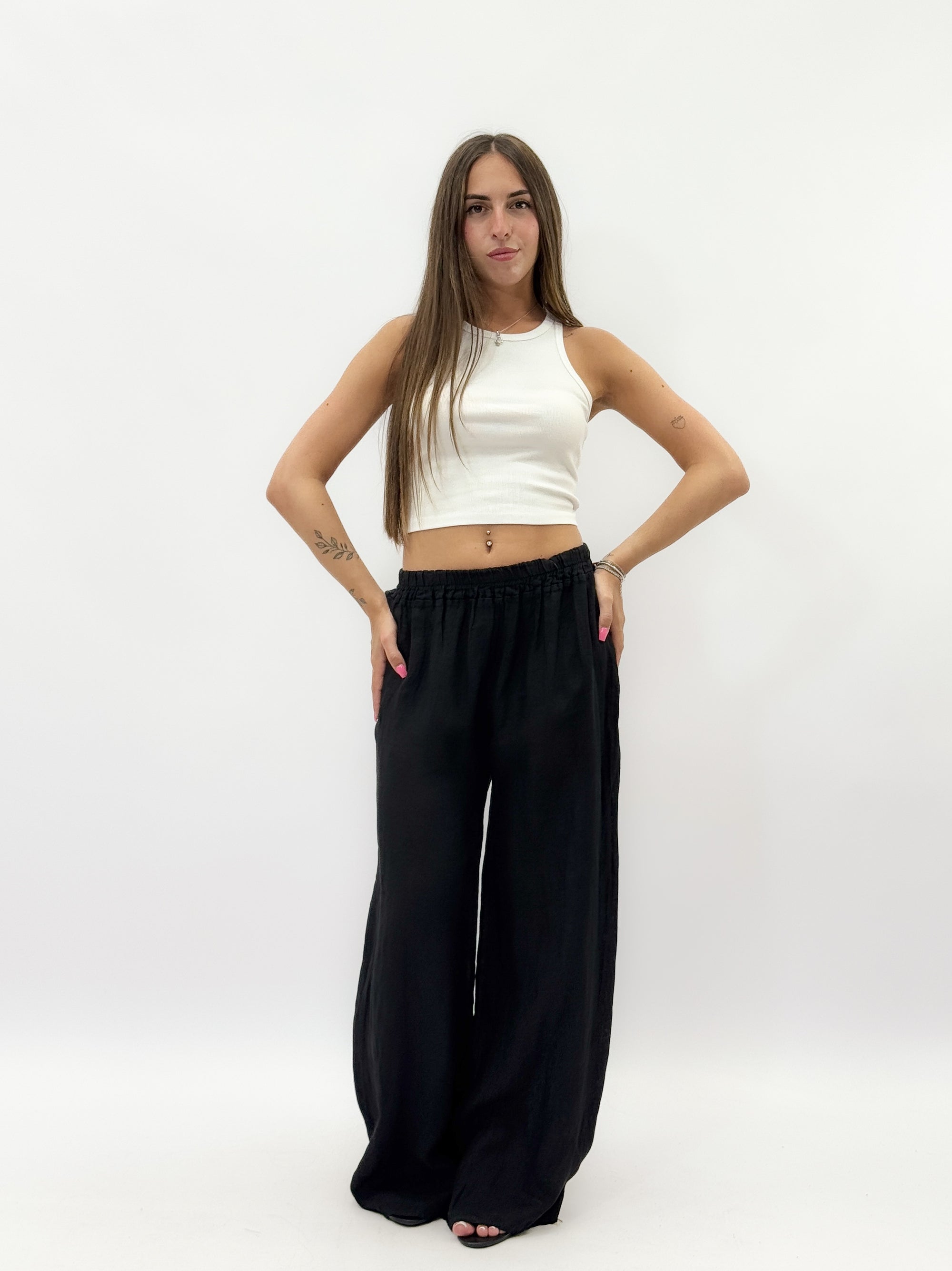 Pantaloni in puro lino