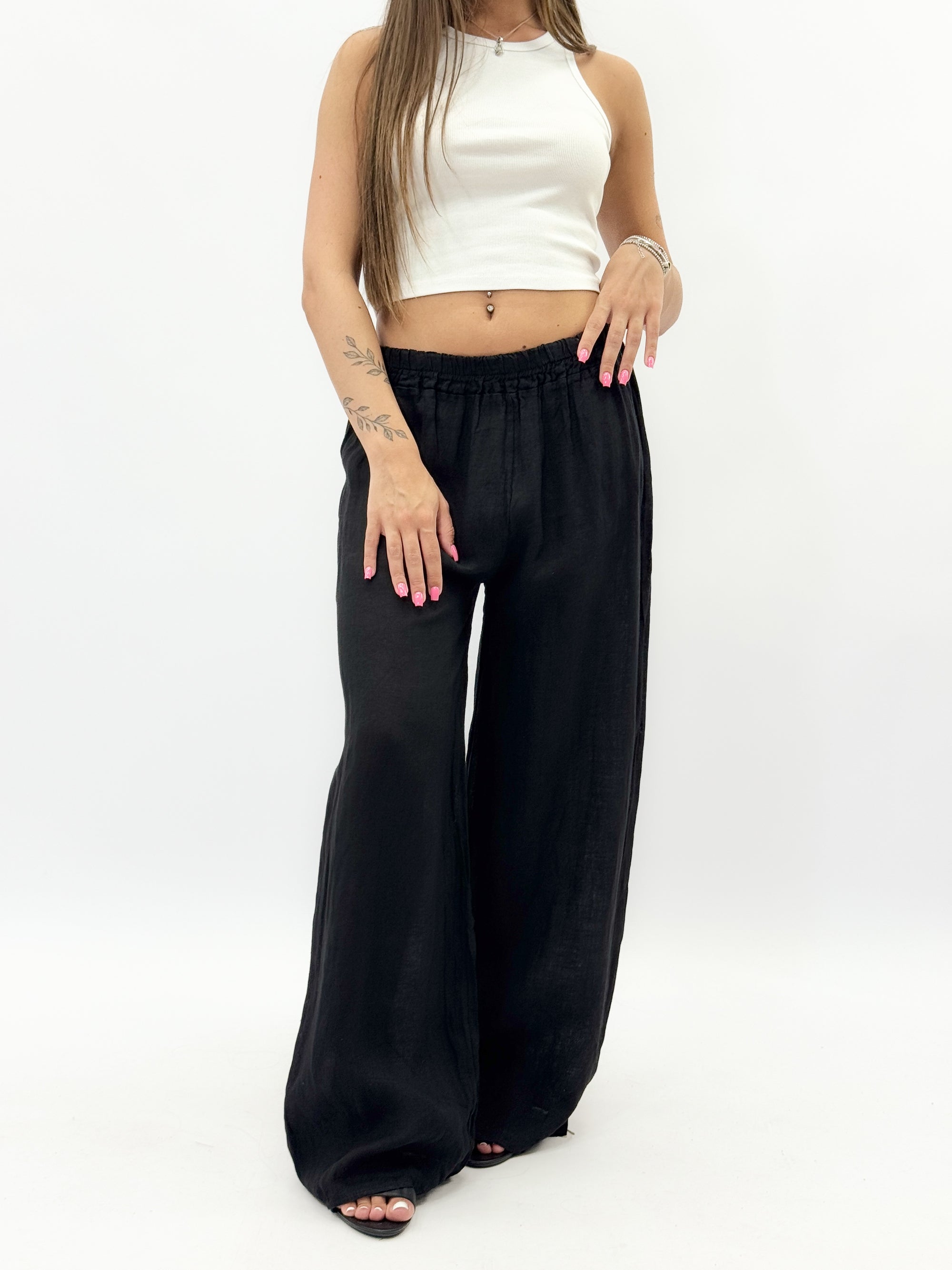 Pantaloni in puro lino