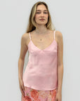 Top Donna Satinato con Spalline Sottili