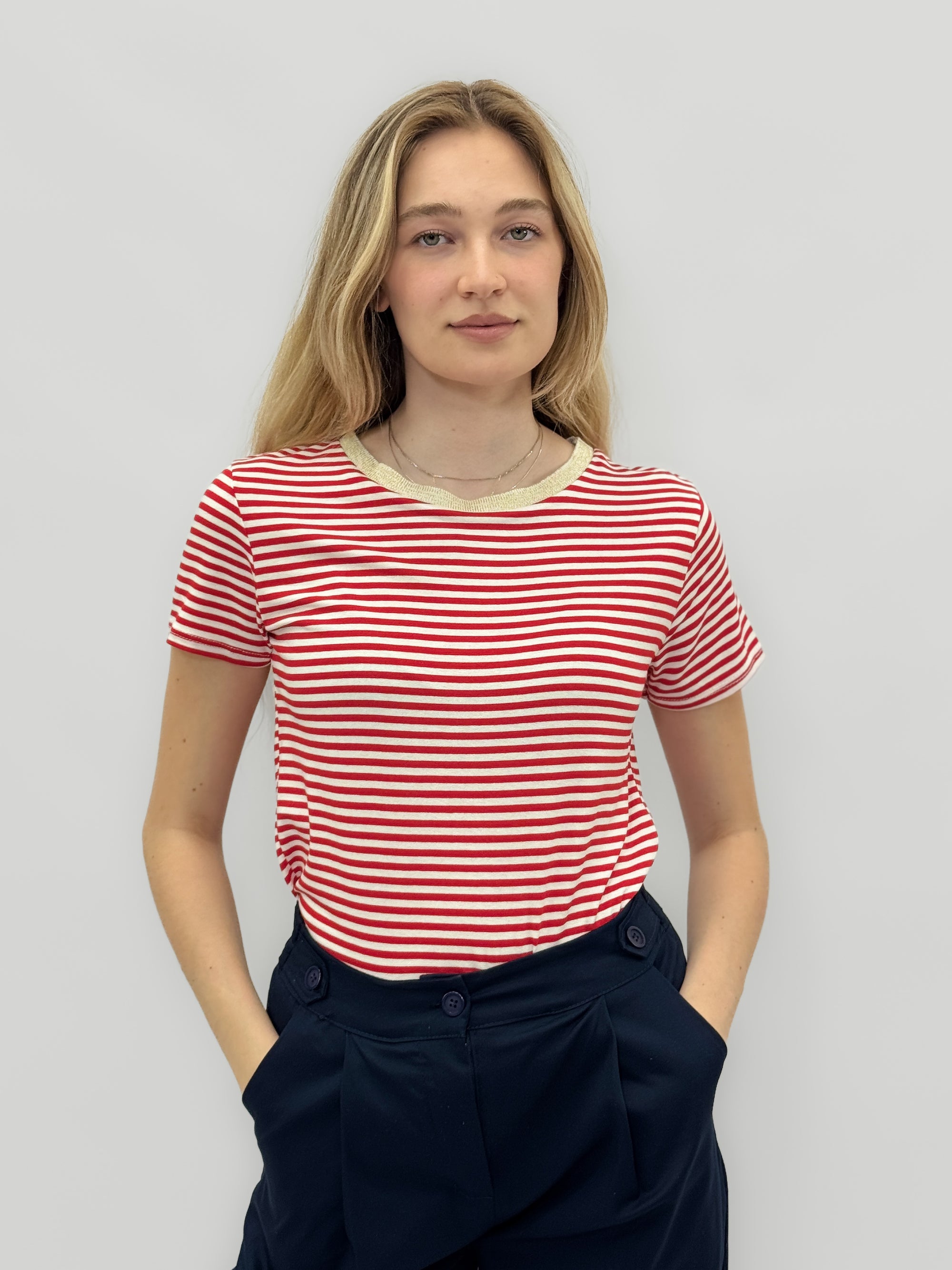 T-shirt rigata basic fit perfetta per ogni giorno