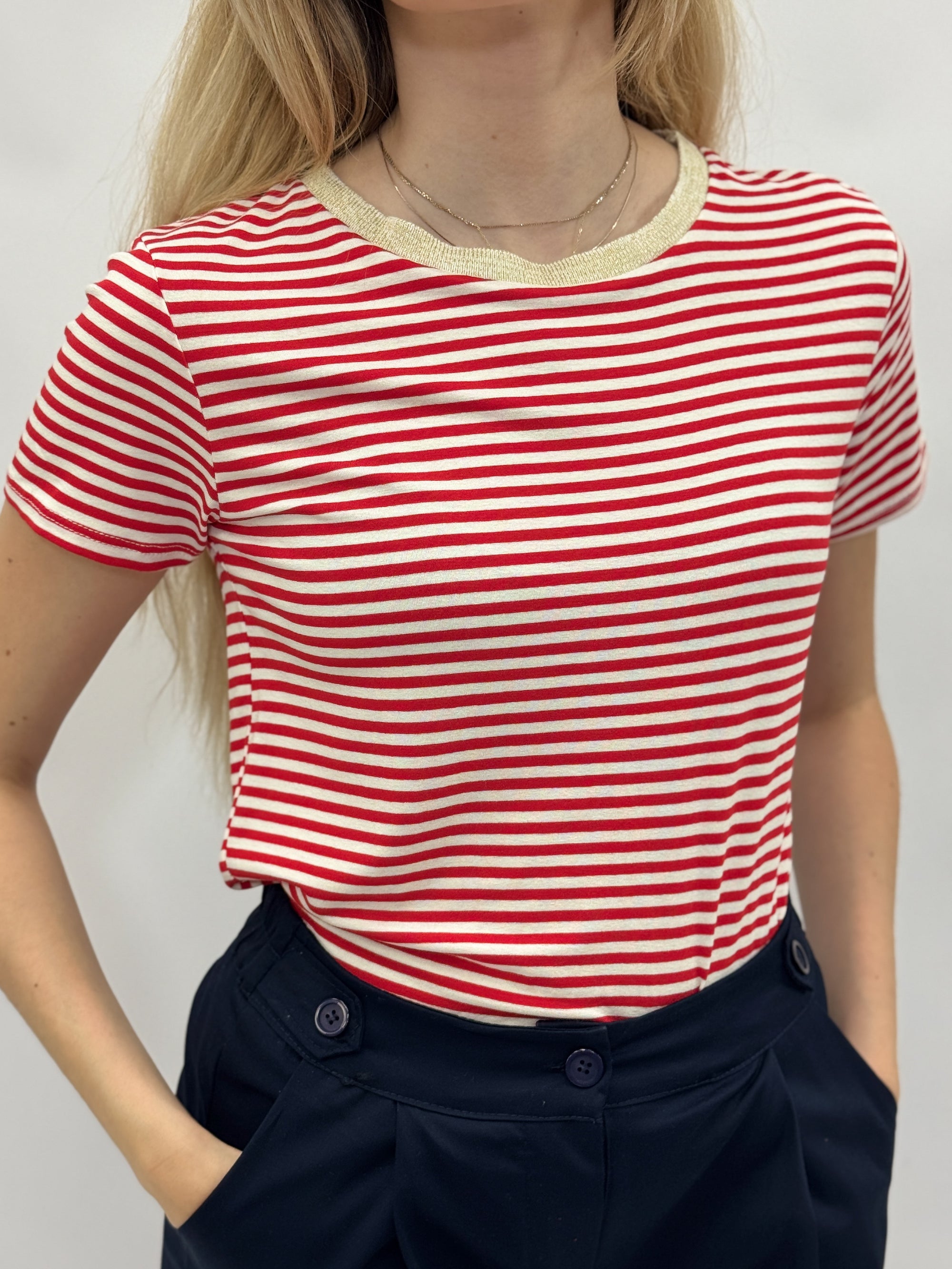 T-shirt rigata basic fit perfetta per ogni giorno