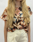 Blusa fantasia floreale morbida e super versatile