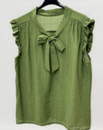Blusa con fiocco e volant elegante e super femminile