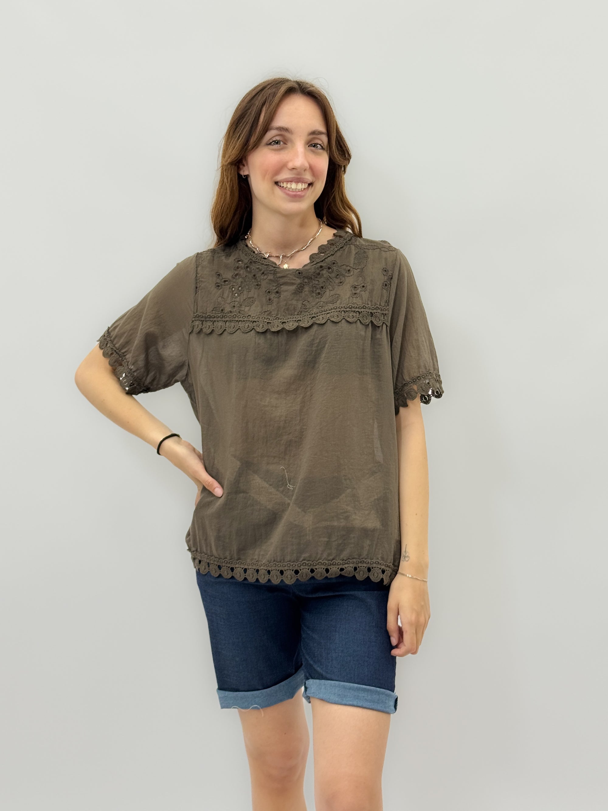 T-shirt taglia comoda in cotone