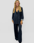 Pantaloni donna spigati con cintura