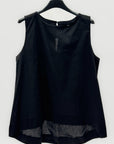 Top fluido senza maniche elegante e minimal