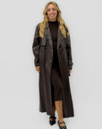 Trench lungo effetto pelle - premium