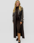 Trench lungo effetto pelle - premium