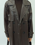 Trench lungo effetto pelle - premium