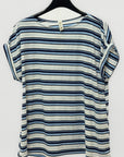 T-shirt a righe con manica corta risvoltata
