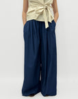 Pantalone ampio fluido con elastico in vita super comodo