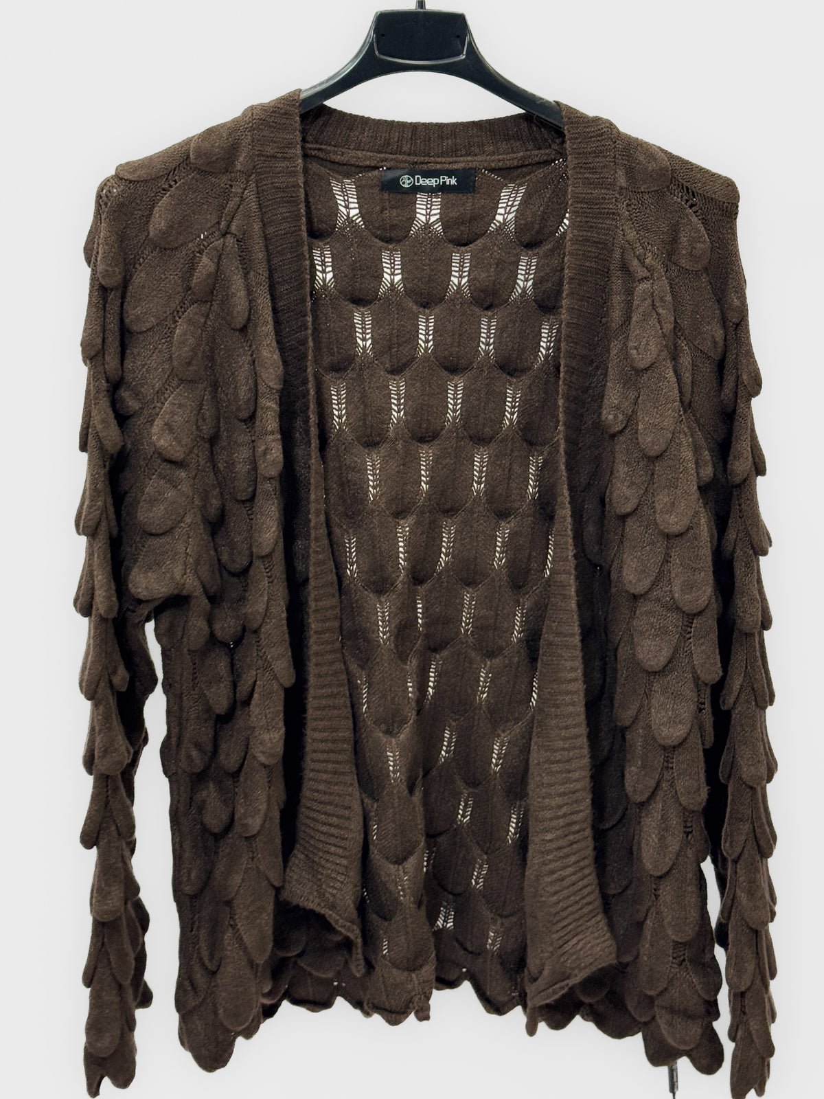 Cardigan morbido con applicazioni in rilievo