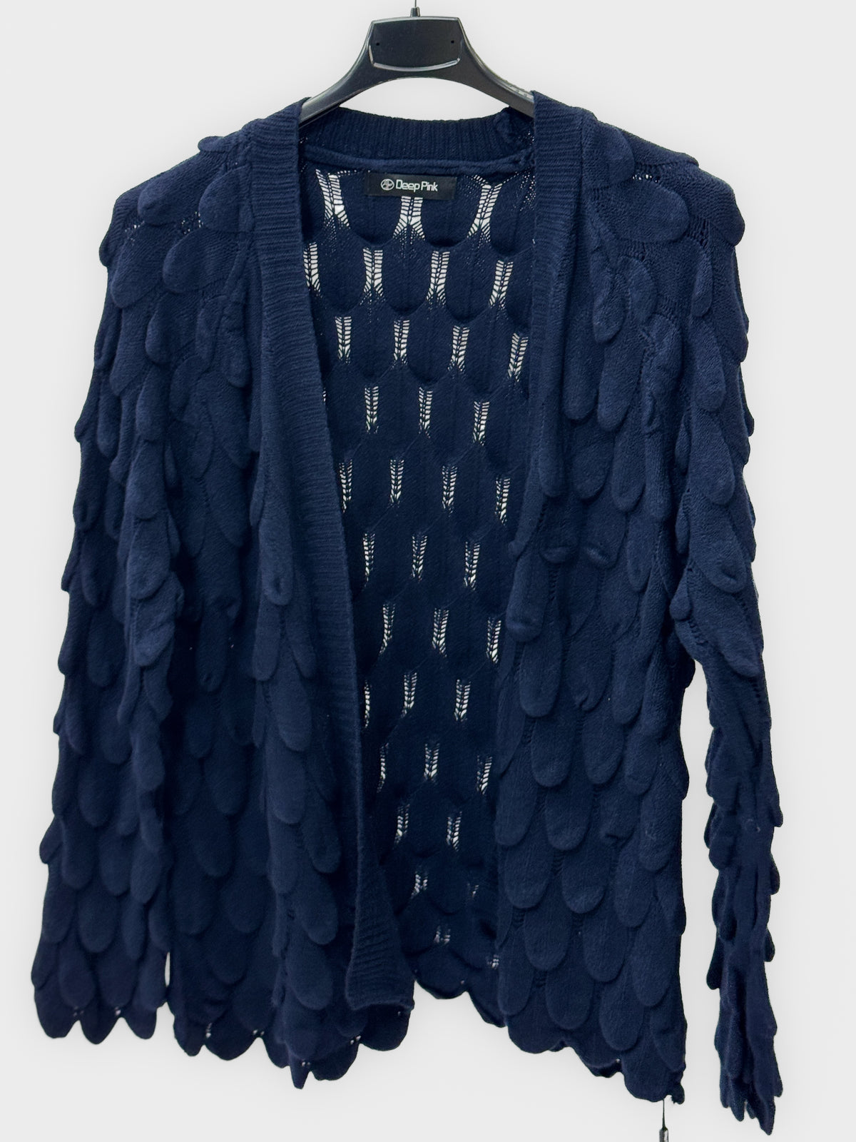 Cardigan morbido con applicazioni in rilievo
