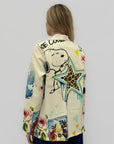 Blazer fantasia artistica con stampa grafica