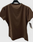 Maglia donna a manica corta con collo morbido