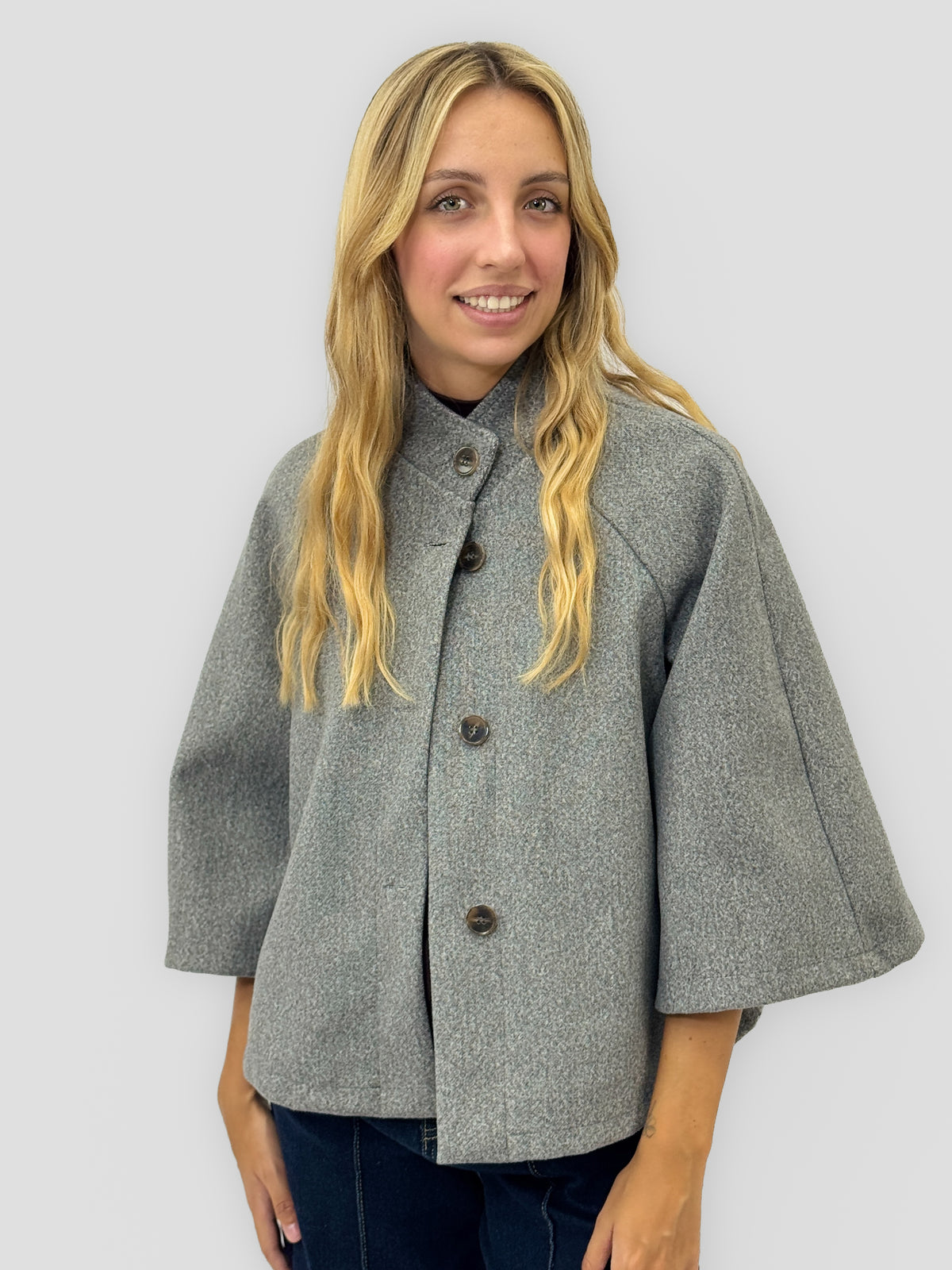 Giacca in Panno con Bottoni Made in Italy