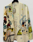 Blazer fantasia artistica con stampa grafica