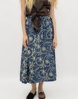 Gonna midi fantasia floreale stile denim
