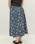 Gonna midi fantasia floreale stile denim