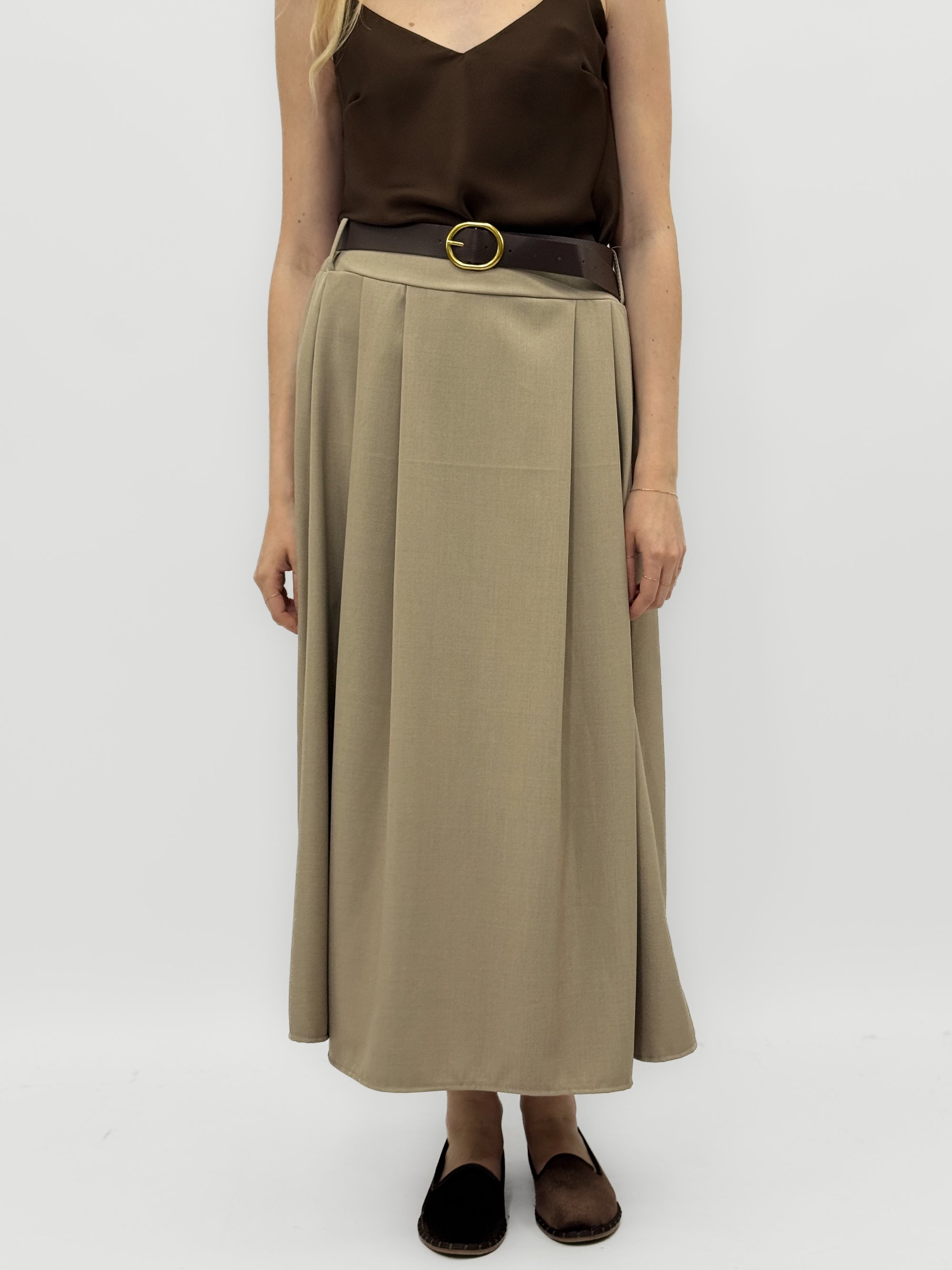 Gonna midi fluida a vita alta elegante e versatile