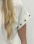 T-shirt basic con dettagli stelle sulle maniche
