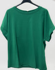 T-shirt basic in cotone con manica risvoltata
