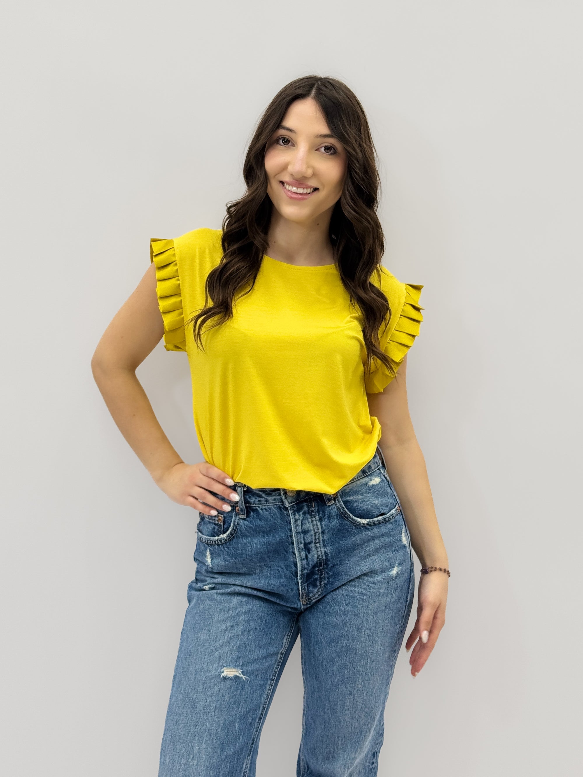 Maglia con maniche volant