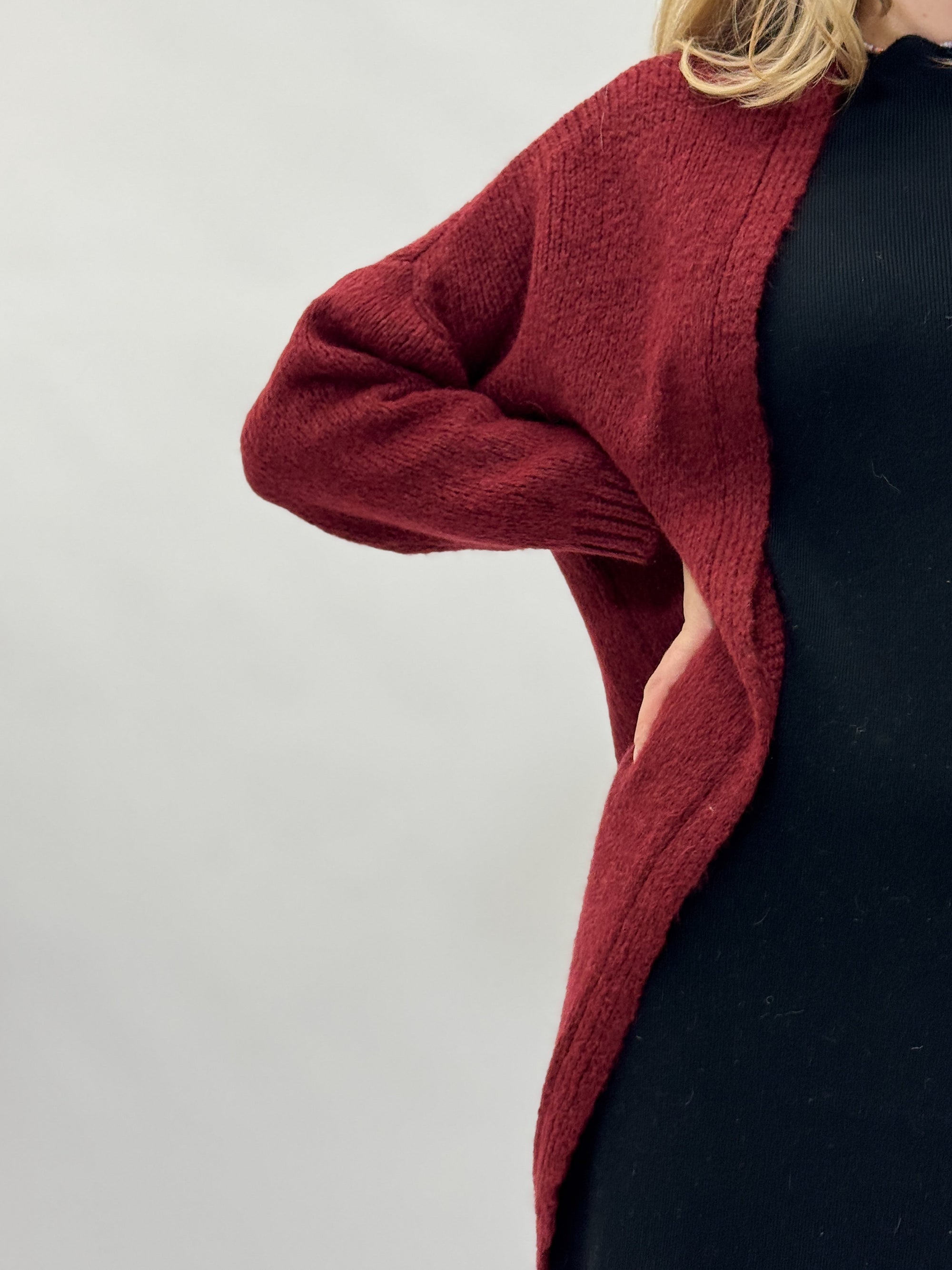 Cardigan pesante misto lana