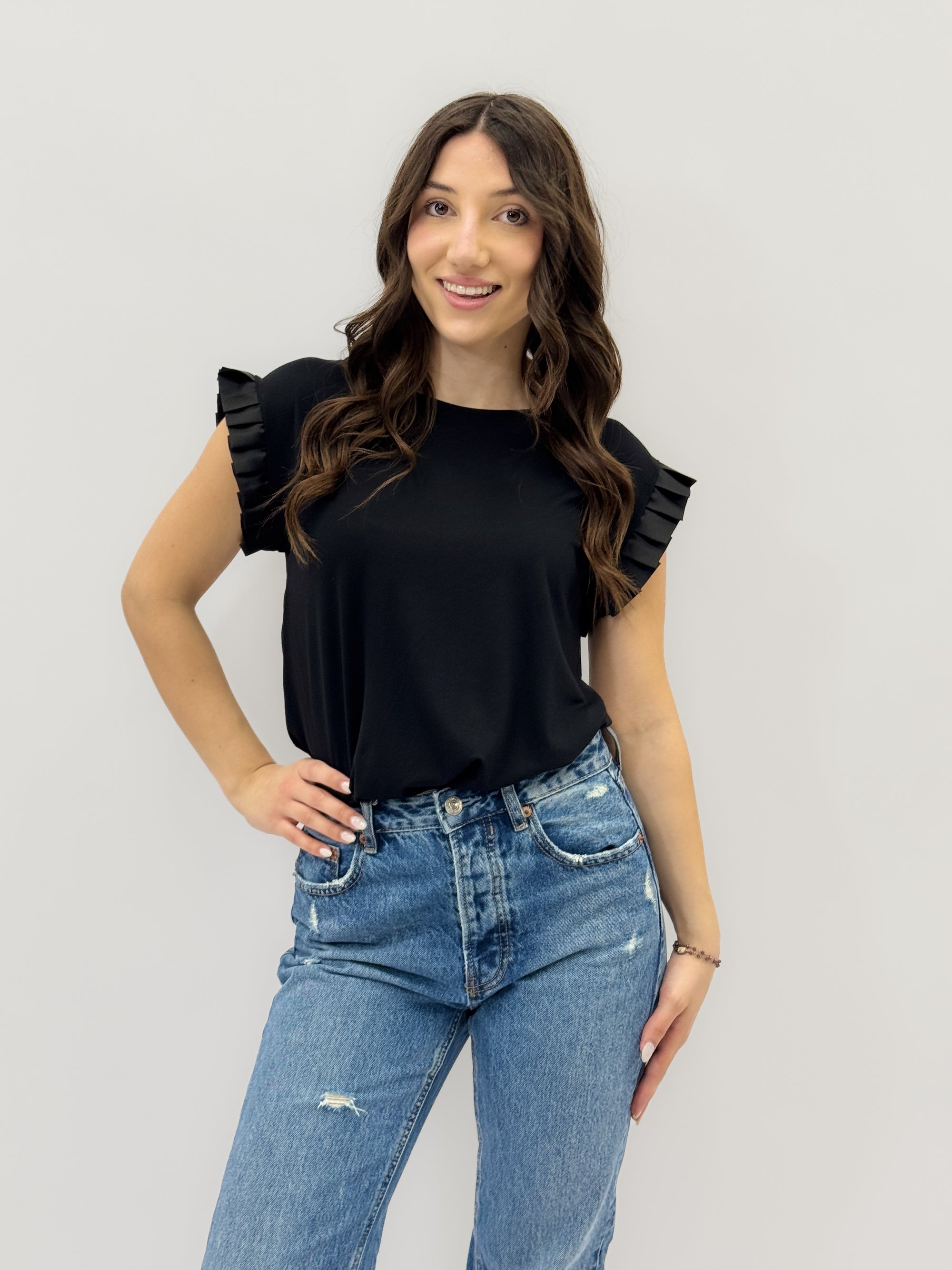 Maglia con maniche volant