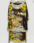 Completo ampio stampa Amalfi con pantalone palazzo