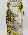 Completo ampio stampa Amalfi con pantalone palazzo
