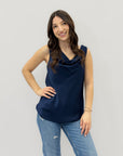 Maglia con scollo effetto seta