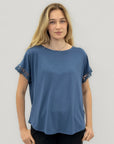 T-shirt over con manica in pizzo