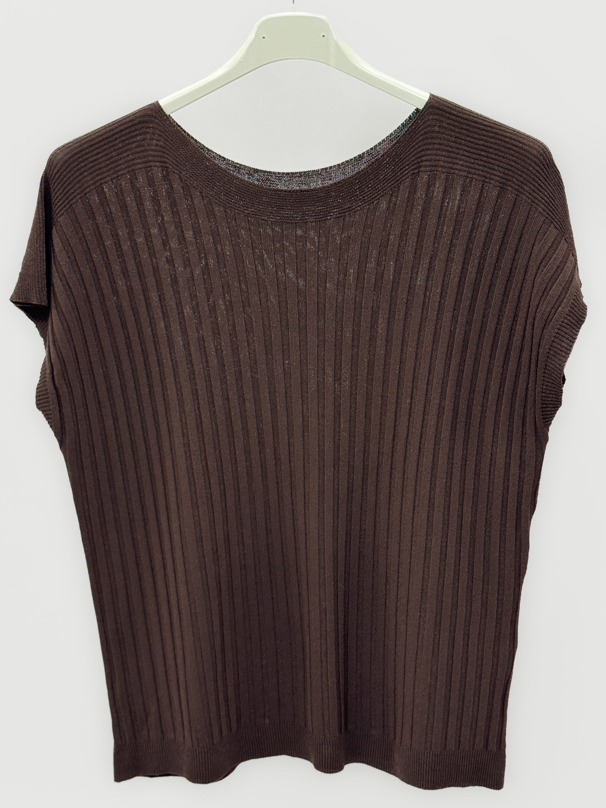 Maglia Donna a Costine con Manica Corta