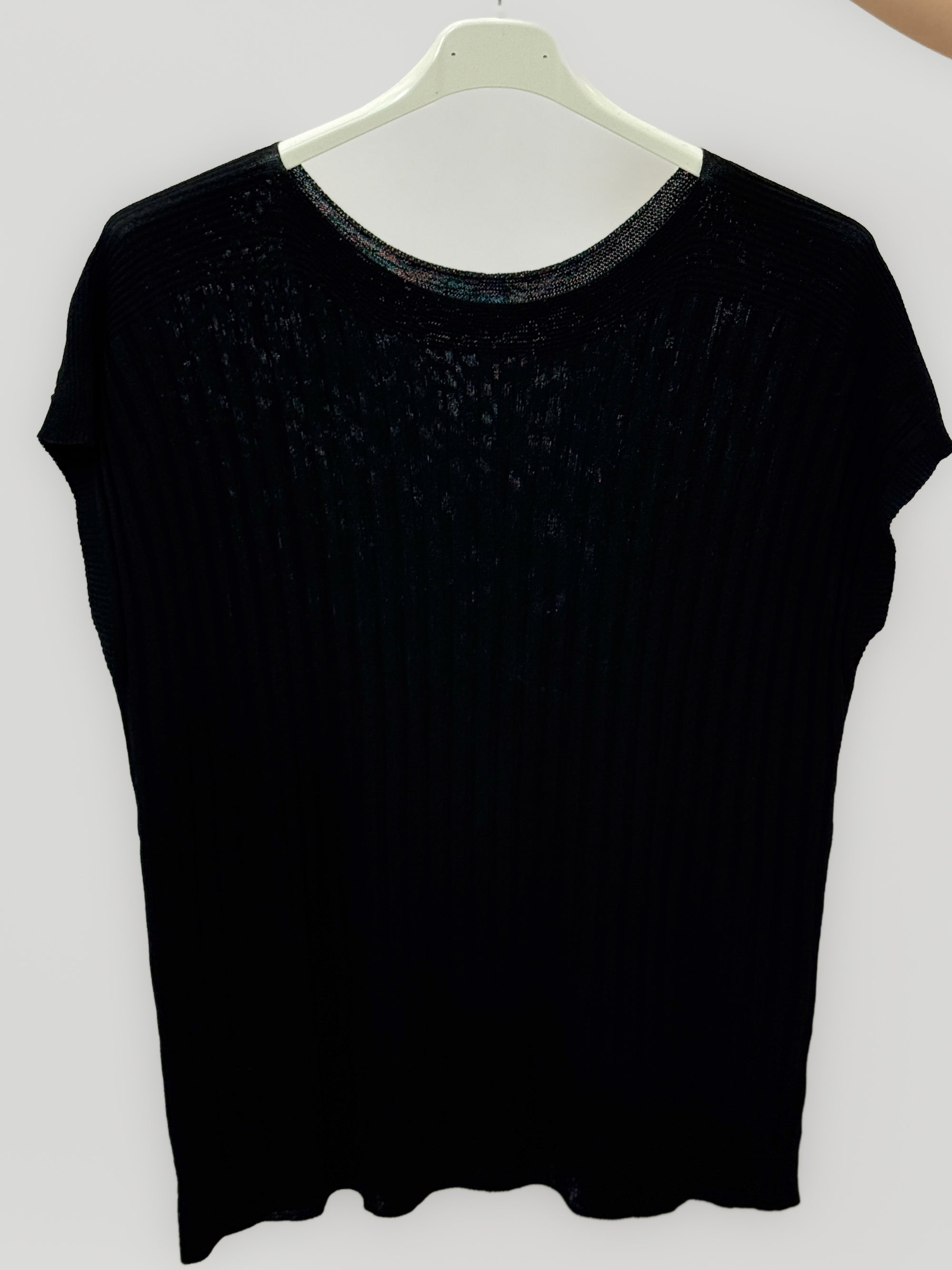 Maglia Donna a Costine con Manica Corta