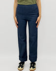 Jeans Donna Gamba Larga con Risvolto