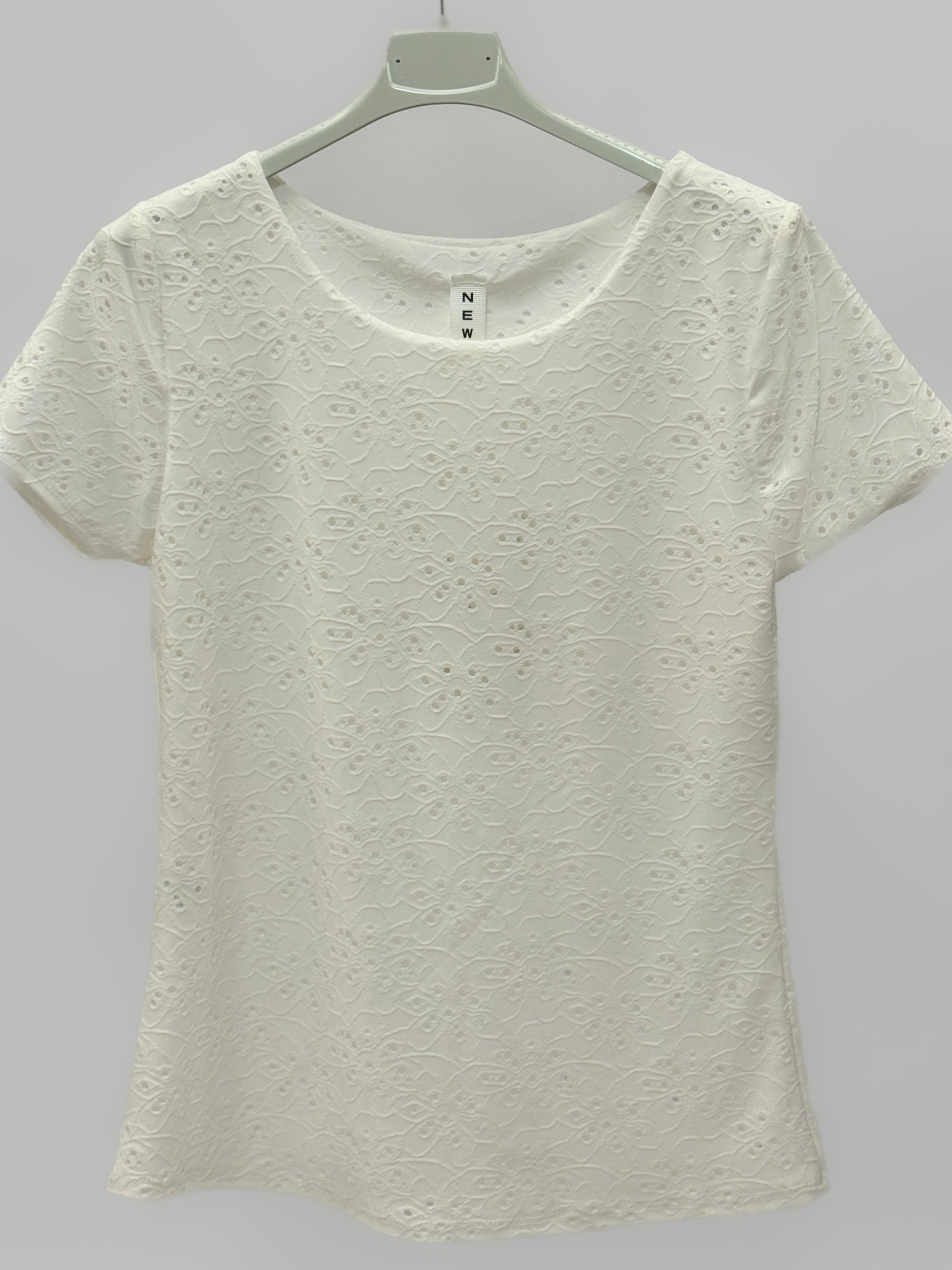 T-shirt Donna Ricamata Effetto Sangallo
