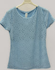 T-shirt Donna Ricamata Effetto Sangallo