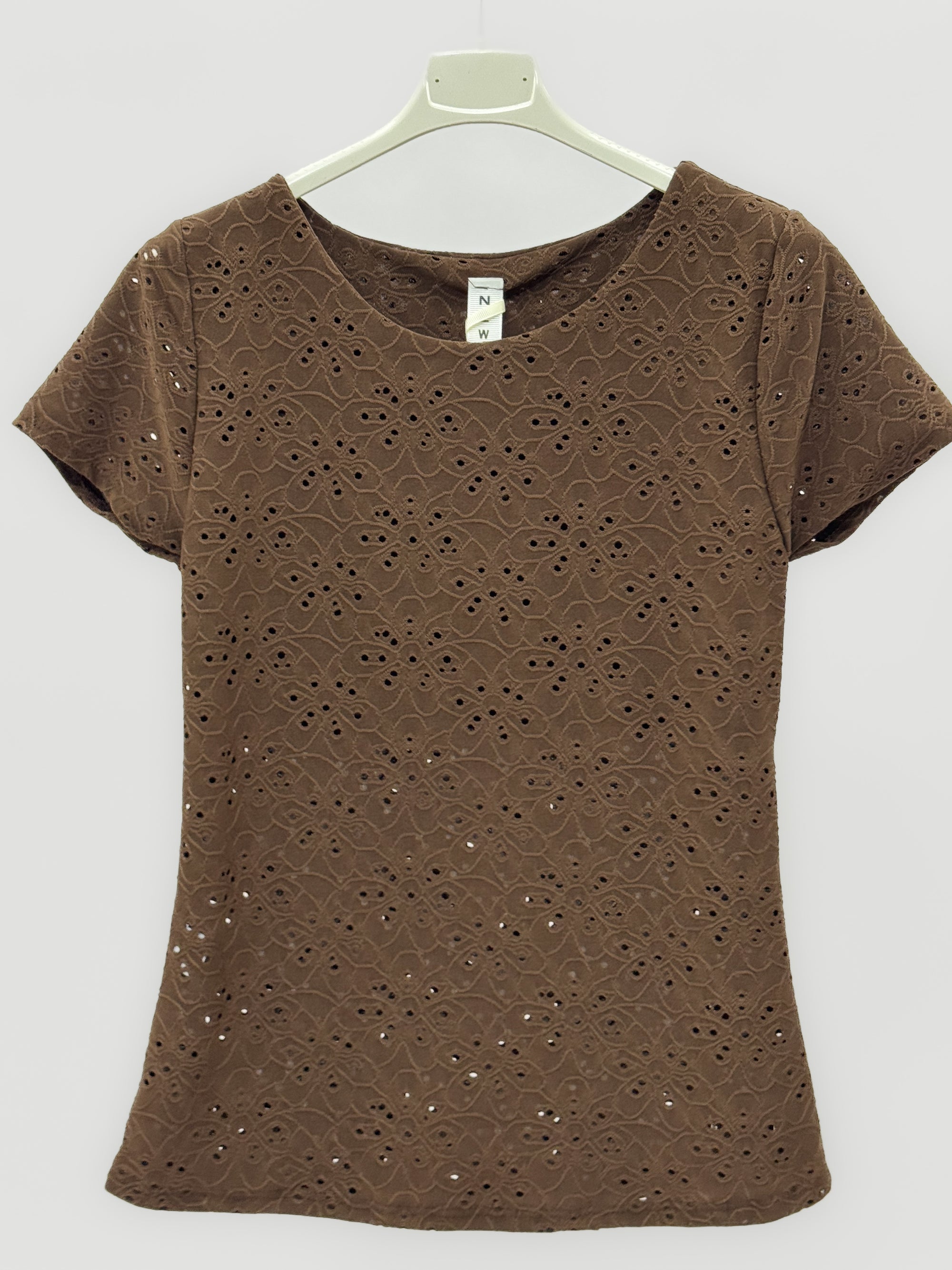 T-shirt Donna Ricamata Effetto Sangallo