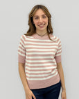 Maglia a righe con dettagli a costine