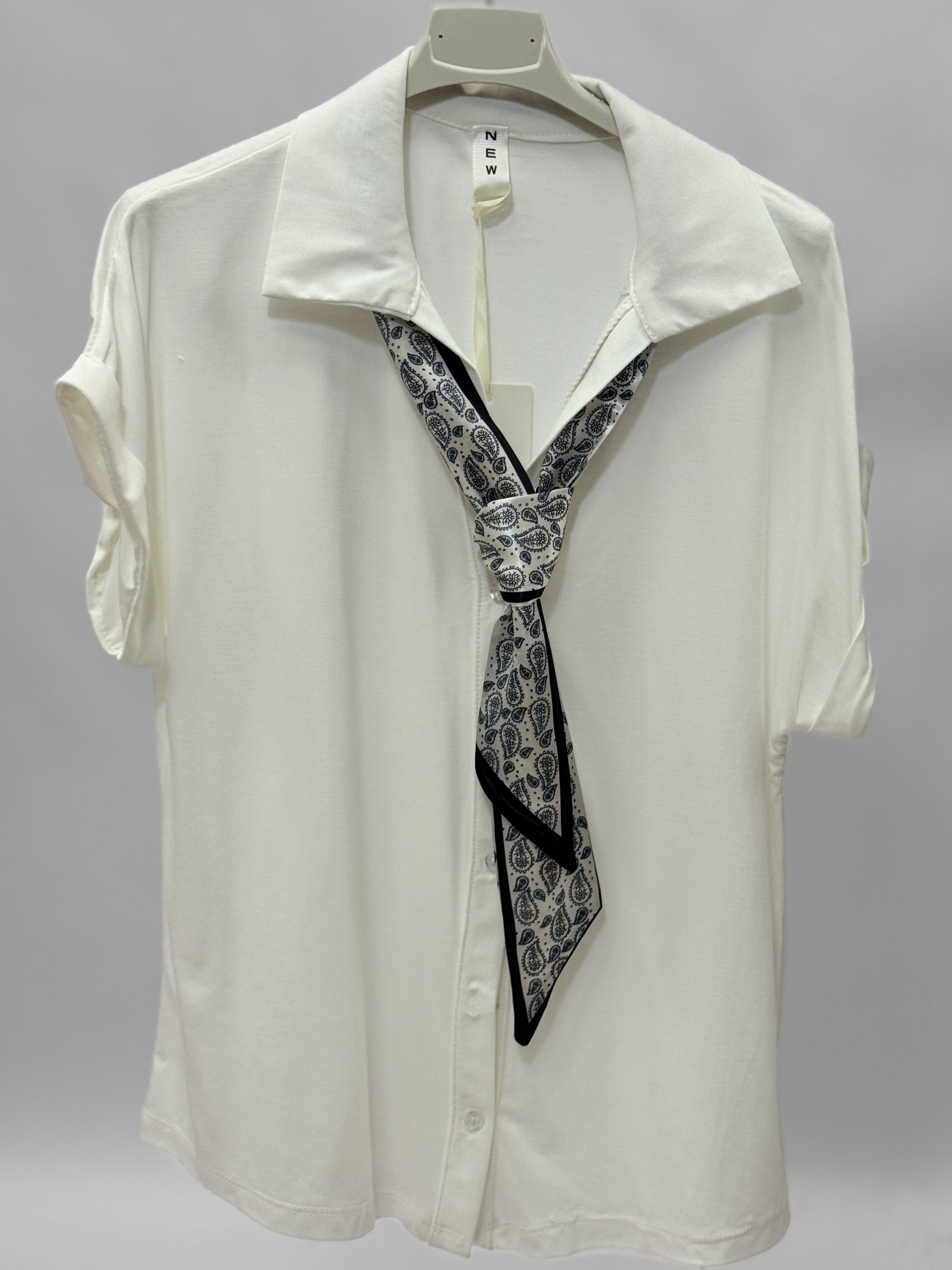 Camicia Donna con Foulard Fantasia