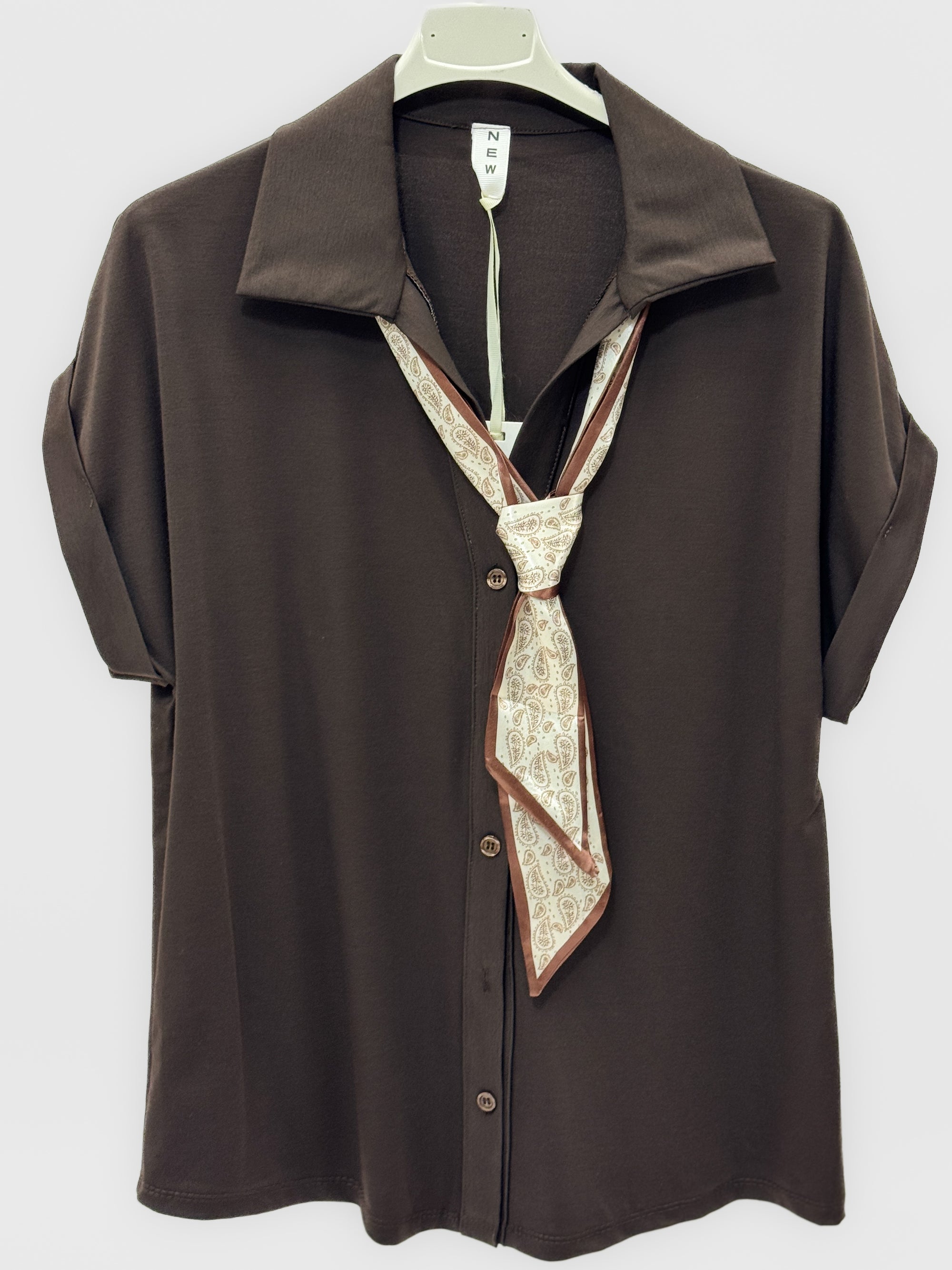 Camicia Donna con Foulard Fantasia
