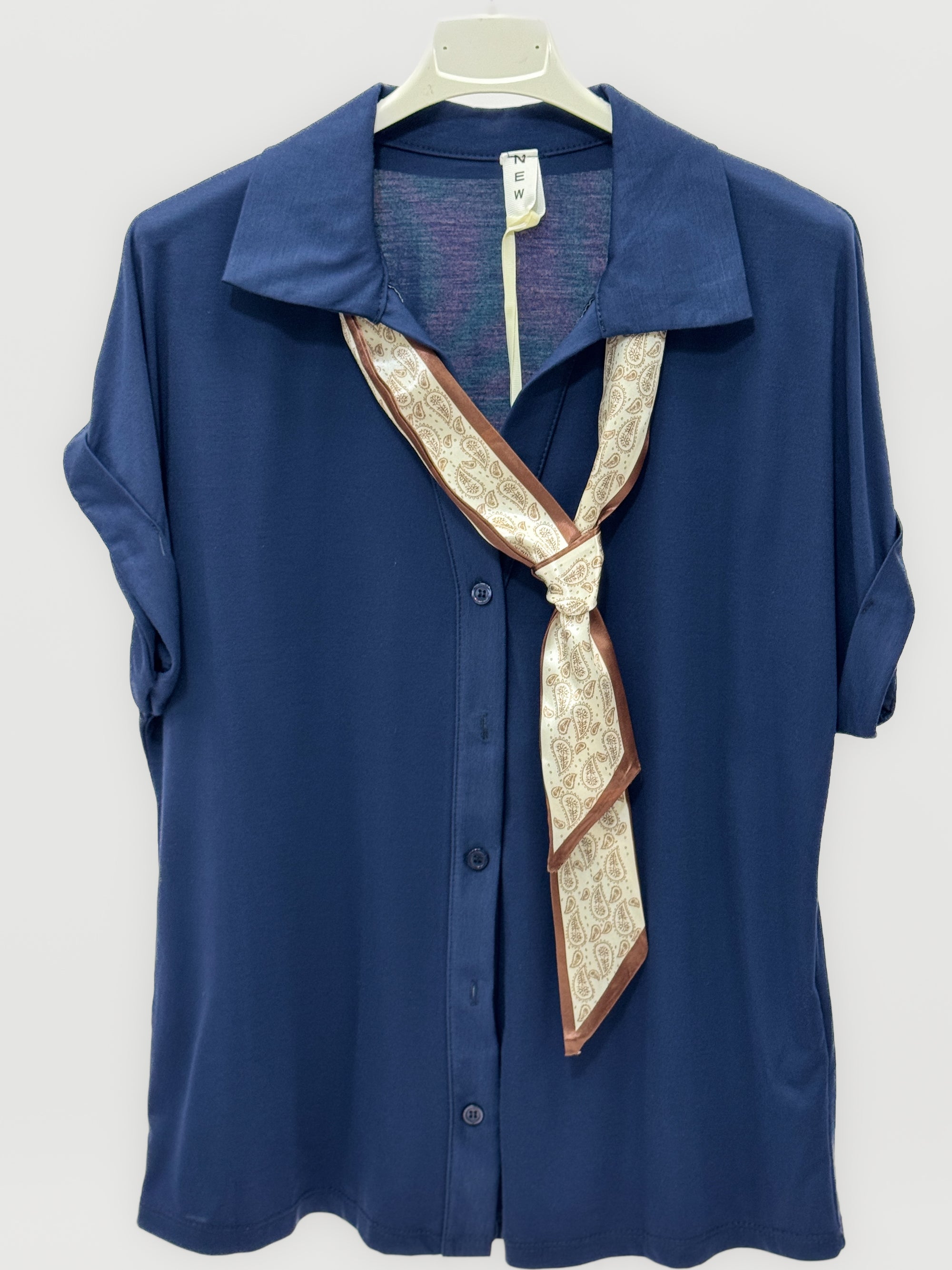 Camicia Donna con Foulard Fantasia