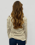 Maglia Donna a Righe con Scollo a V e Spalle Scoperte